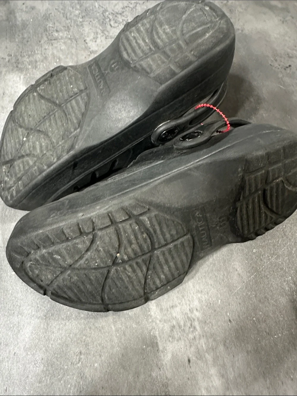 Nautica Black Vented Slip-On Clogs with Red Tag